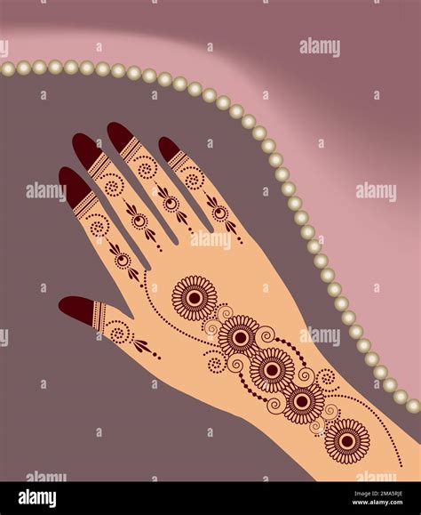 Floral Henna Mehndi Vector Hand Illustration Design Henna Hands Vector