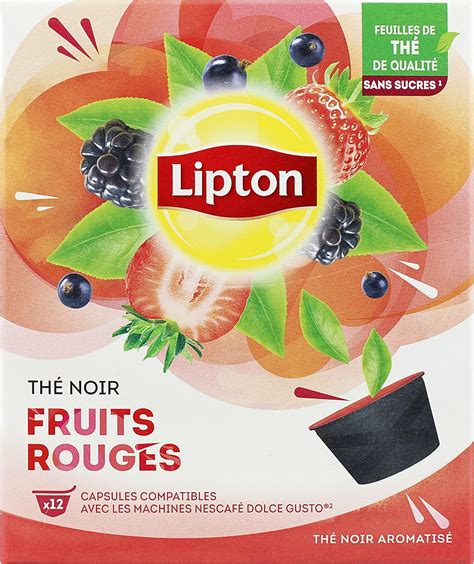 Lipton Thé Noir Fruits Rouges Capsules Compatibles Nescafé Dolce Gusto