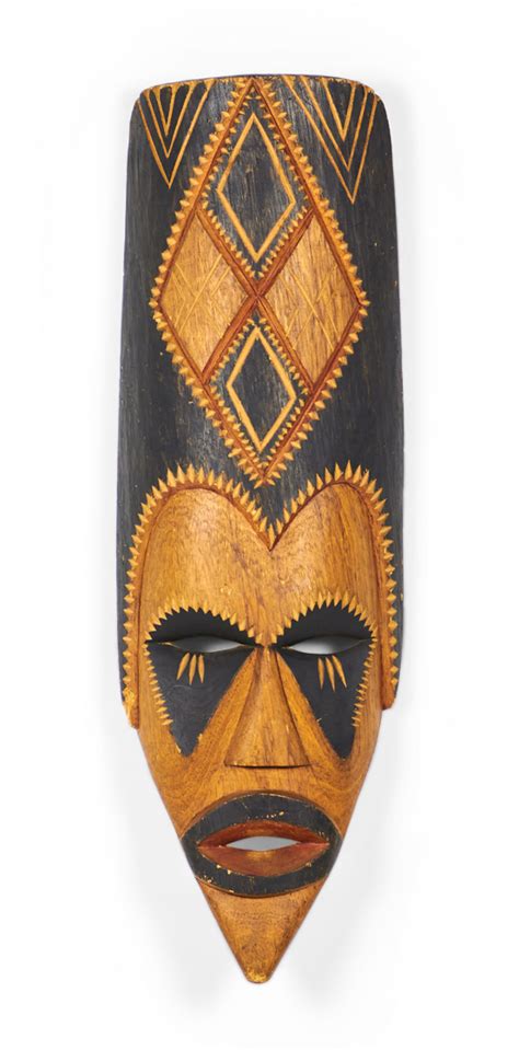 African Namibian Ovambo Carved Elongated Wooden Mask