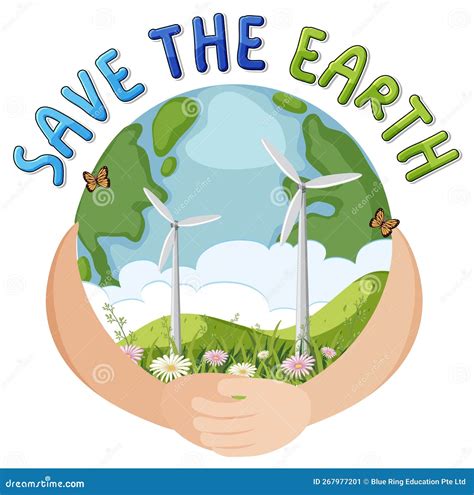 Save The Earth Banner Design Stock Vector Illustration Of Letter