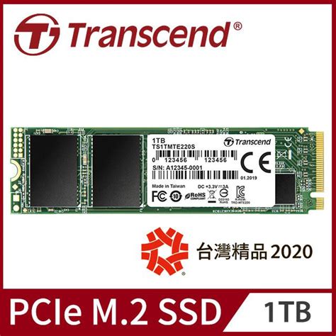 Transcend 創見 1TB MTE220S M 2 2280 PCIe Gen3x4 SSD固態硬碟 TS1TMTE220S