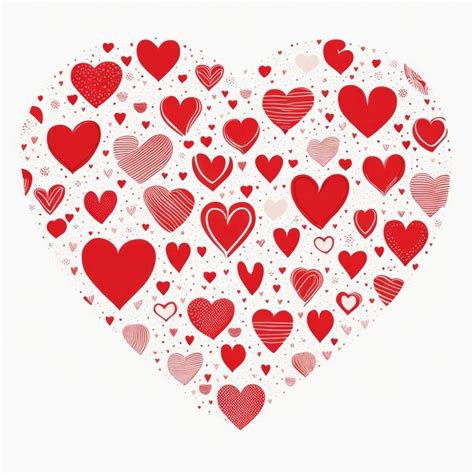 Premium Photo Red Heart Shapes On White Background