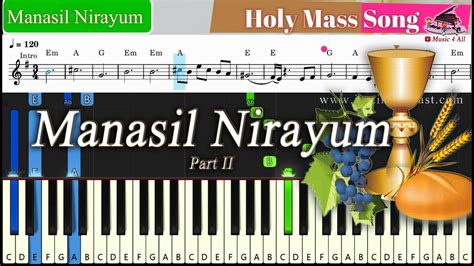 Manasil Nirayum മനസ്സിൽ നിറയും Keyboard Notes With Chords And Sheet