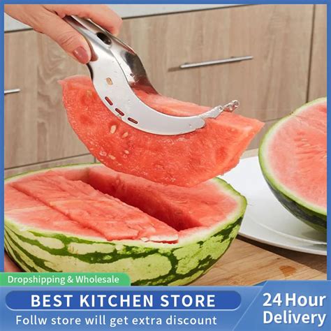 Stainless Steel Watermelon Artifact Slicing Cutter Knife Corer Fruit