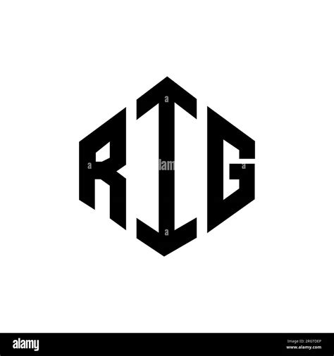 Rig Letter Logo Design With Polygon Shape Rig Polygon And Cube Shape