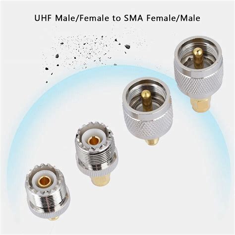 4 Kit SMA Auf UHF Adapter UHF Männlich weiblich Auf SMA Weiblich