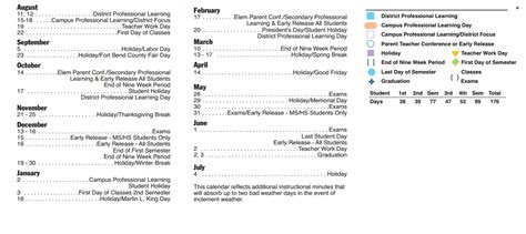 Oyster Creek Elementary - School District Instructional Calendar - Fort ...