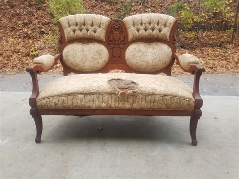 Antique Carved Wood Loveseat Vintage Victorian Settee | Etsy