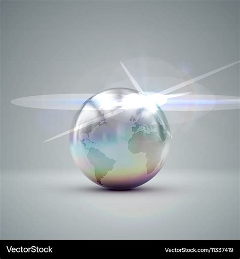 Metallic Earth Globe Royalty Free Vector Image