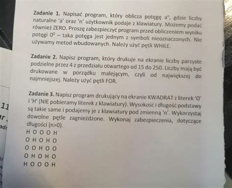 Napisz program który oblicza potęgę a n gdzie liczby naturalne a oraz