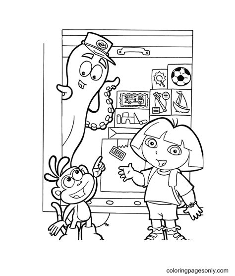 Dora The Explorer Backpack Coloring Pages