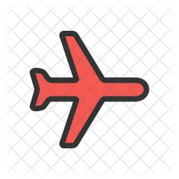 Aeroplane Icon - Download in Colored Outline Style