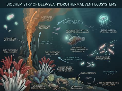 deep sea hydrothermal vent ecosystem  bioluminescent species
