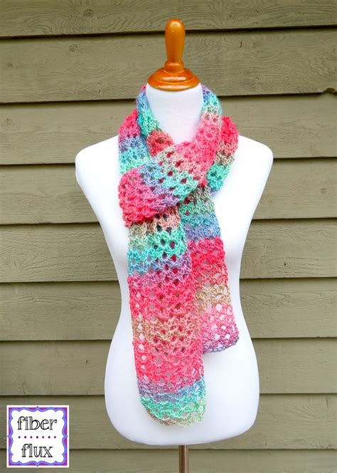 Fiber Flux Free Crochet Pattern Island Lace Scarf