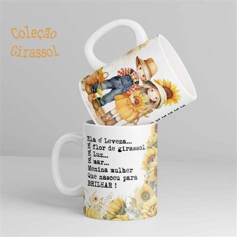 Caneca Personalizada Girassol Elo Produtos Especiais