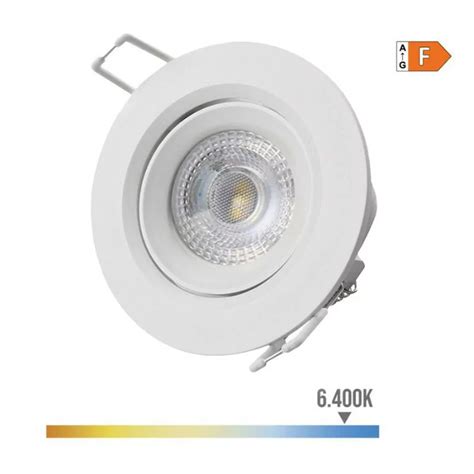 Downlight Led Encastre Edm Redonda W K Luz Fria Aro