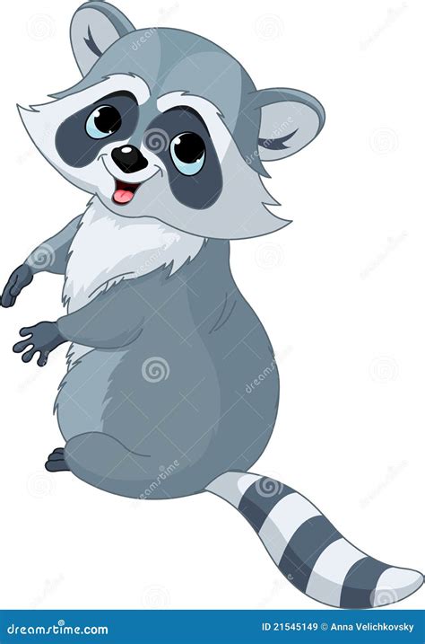 Cute cartoon raccoon stock vector. Illustration of friendly - 21545149