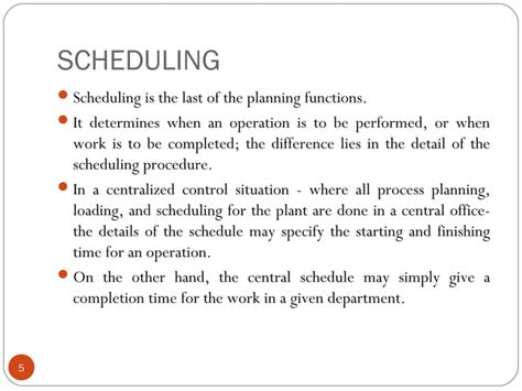 UNIT 4 - PRODUCTION SCHEDULING | PPT