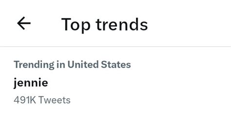 On Twitter Jennie Is Currently Trending In The United States On