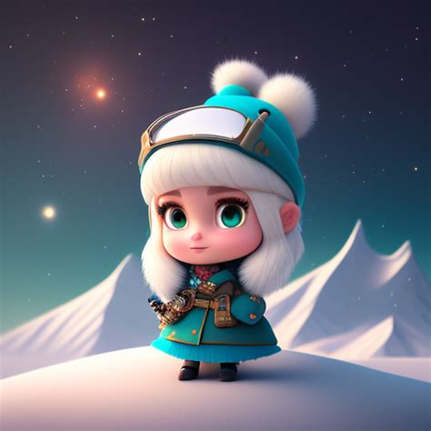 Addison A Cartoon Girl In An Arctic Explorer Outfit With A Distant