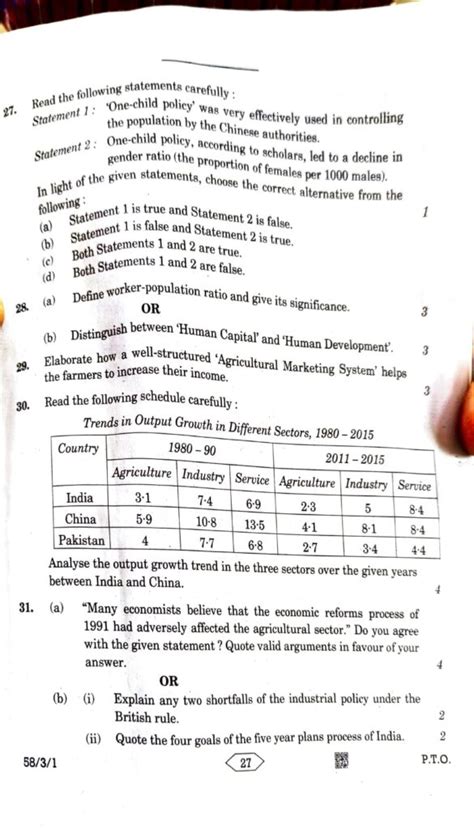 Cbse Class Economics Board Exam Paper Analysis And Answer Key