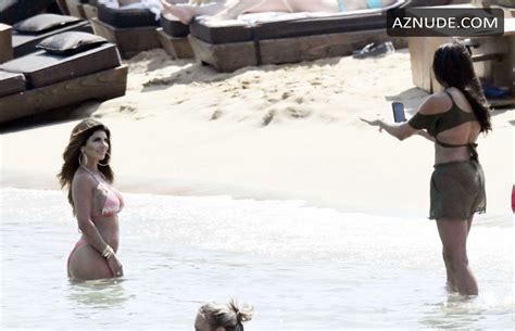 Teresa Giudice Wows In A Pink Halterneck Bikini While Relaxing On The Beach In Mykonos AZNude