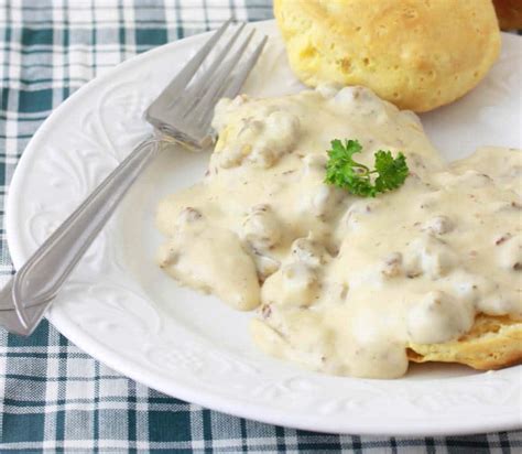 Southern-style Sausage Gravy & Biscuits - The Daring Gourmet