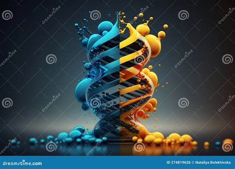 Dna Helix Molecule In Blue And Yellow Colors The Gene Of The Ukrainian