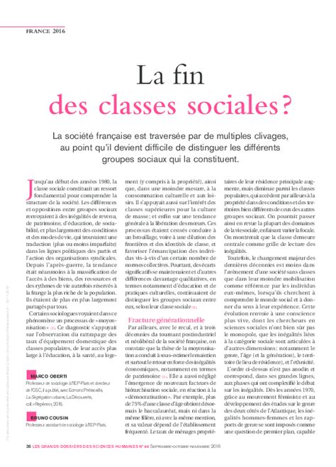 Les Différents Groupes Sociaux