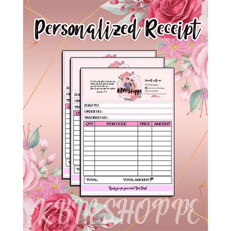 Personalized Receipt Non Official 50 Sheetspad Shopee Philippines