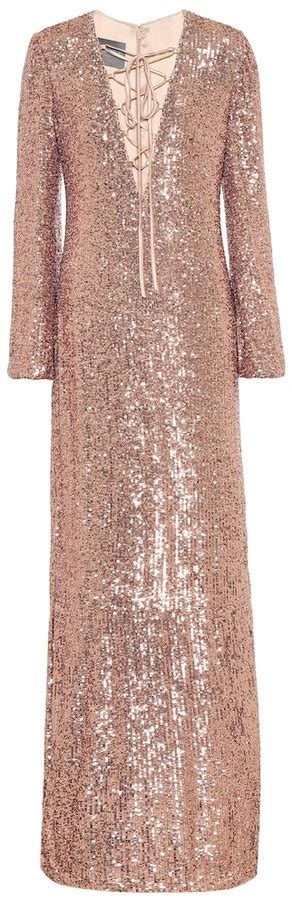 Monique Lhuillier Sequined Gown ShopStyle Formal Dresses