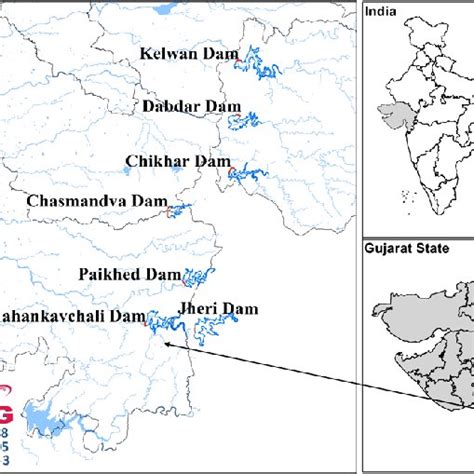 Location map of the Par-Tapi-Narmada river link dam projects in Gujarat ...