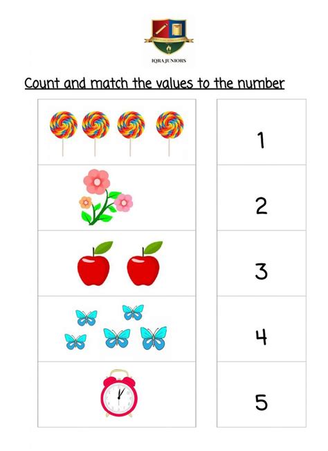 The Worksheet For Counting And Matching Numbers