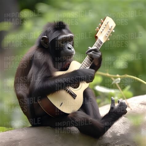 A Monkey Playing The Guitar Impossible Images Unique Stock Images