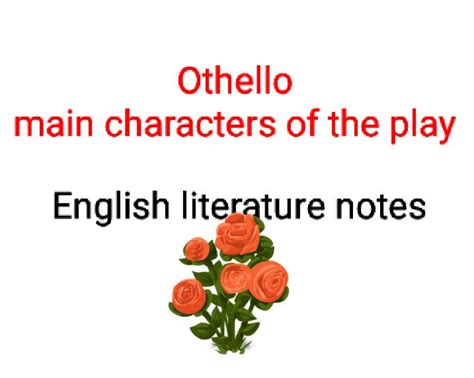 Main characters in the play |Othello ~ English literature study