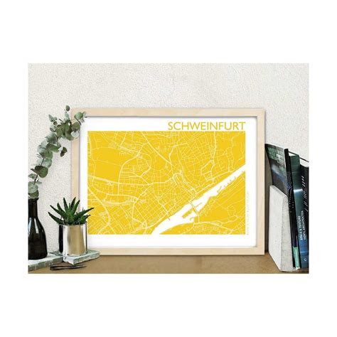 Schweinfurt Map. ocean | 84 x 60 cm in 2023