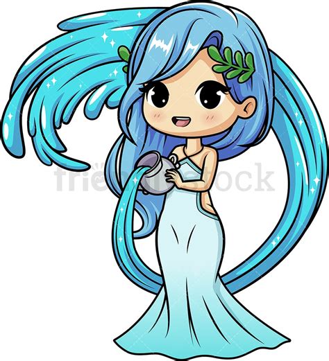 Zodiac Aquarius Cartoon Vector Clipart Friendlystock