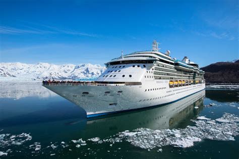 Radiance of the Seas sails through the icy, sparkling waters of Alaska.