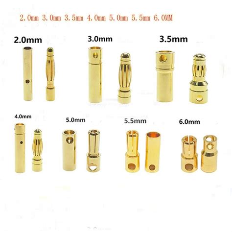 Bullet Gels Plug Plaqu Or Connecteur M Le Femelle Fiches De Batterie