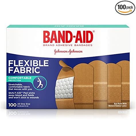 Band Aid Brand Flexible Fabric Adhesive Bandages All One Size 100 Ct