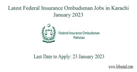 New Federal Insurance Ombudsman Jobs In Karachi January 2023 Advertisement