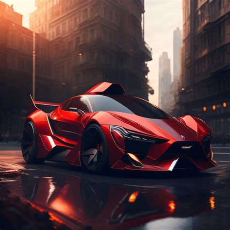 Um Carro Esportivo Vermelho A Palavra Supercar Na Frente Foto