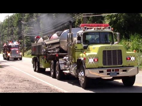 Fire Trucks Responding Compilation Part Tanker Trucks Youtube