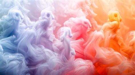 Colorful Smoke in Rainbow Hues on White Background with Various Shades ...