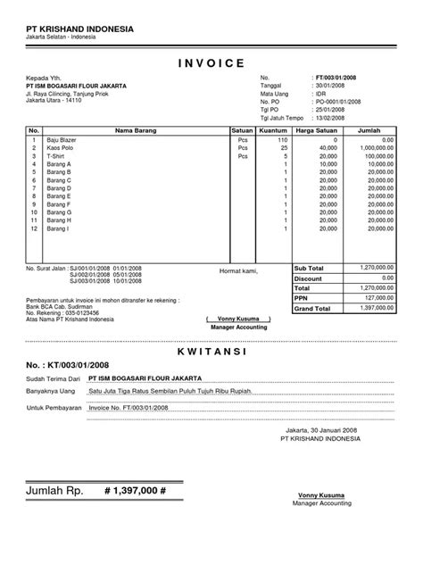 Ini Contoh Invoice Pembayaran Untuk Transaksi Bisnis Onlinepajak