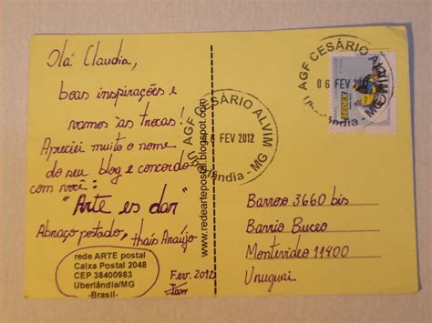 Arte Es Dar Arte Correo Recibido Rede Arte Postal