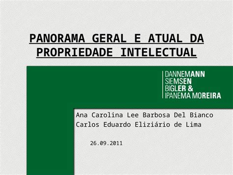 PPTX Panorama Geral E Atual Da Propriedade Intelectual Na Carolina