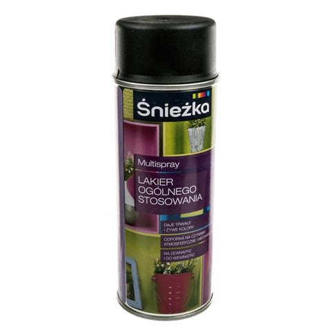 ŚNIEŻKA SPRAY FARBA LAKIER CZARNY MAT 400ml 6MS2 00400 R9005 00N