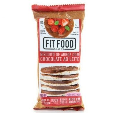 Biscoito de Arroz C Chocolate ao leite 70g Fit Food Divina Fórmula