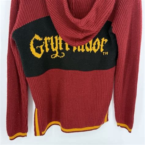 Harry Potter Gryffindor Womens Hooded Sweater Size Medium Hot Topic EBay